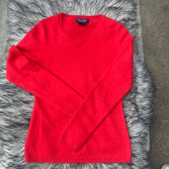 Lord &Taylor Crewneck 100%Cashmere Red Sweater - Picture 3 of 7